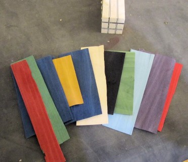 A sample of the coloured veneers that Carlyn uses
